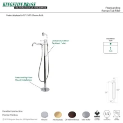 Paris Freestanding Tub Faucet with Hand Shower and Single Handle Free Standing Tub Fillers|Tub Faucets