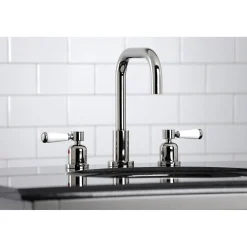 Discount Paris Widespread Bathroom Faucet with Brass Pop-Up 8