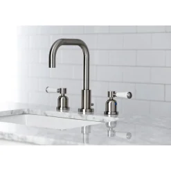 Discount Paris Widespread Bathroom Faucet with Brass Pop-Up 8