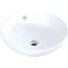 Clearance Perfection White China Vessel Bathroom Sink with Overflow Hole Above Counter / Vessel Sinks