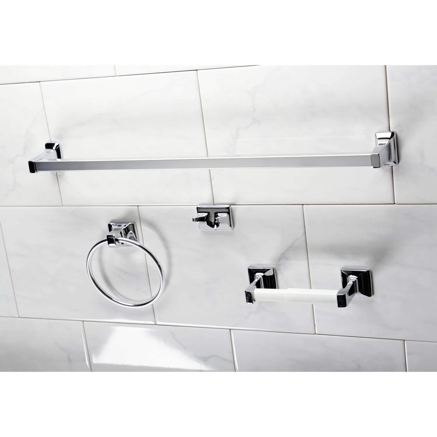 Clearance 4-Piece Bathroom Accessory Set in Polished Chrome Accessory Packages