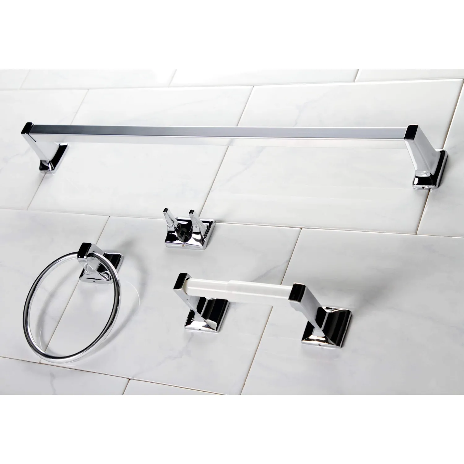 Clearance 4-Piece Bathroom Accessory Set in Polished Chrome Accessory Packages