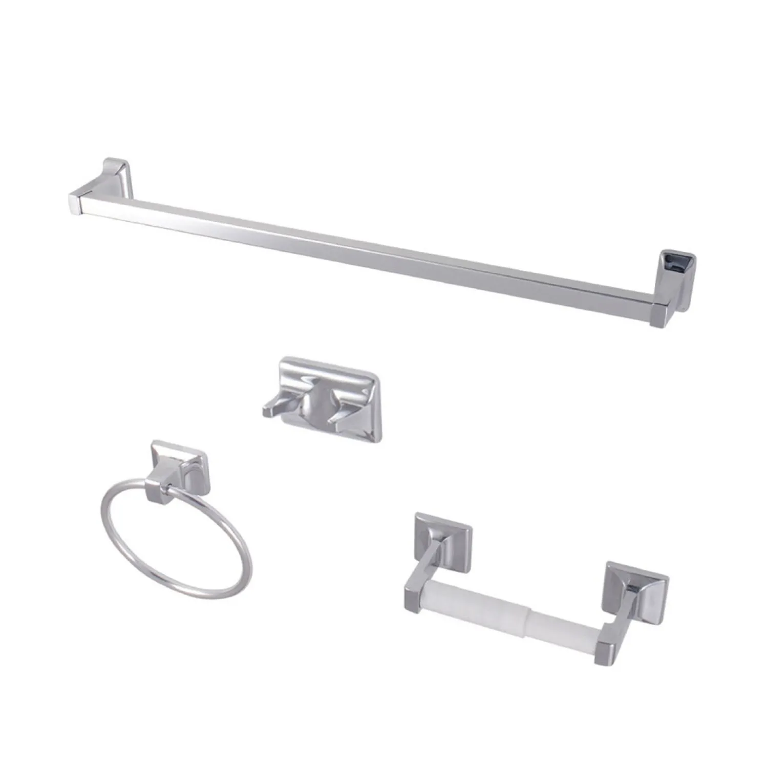 Clearance 4-Piece Bathroom Accessory Set in Polished Chrome Accessory Packages