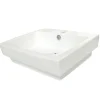 Best Plaza White China Vessel Bathroom Sink with Overflow Hole and Faucet Hole Wall Mount Sinks