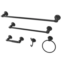 Clearance Provence 5-Piece Bathroom Accessory Set in Black Accessory Packages