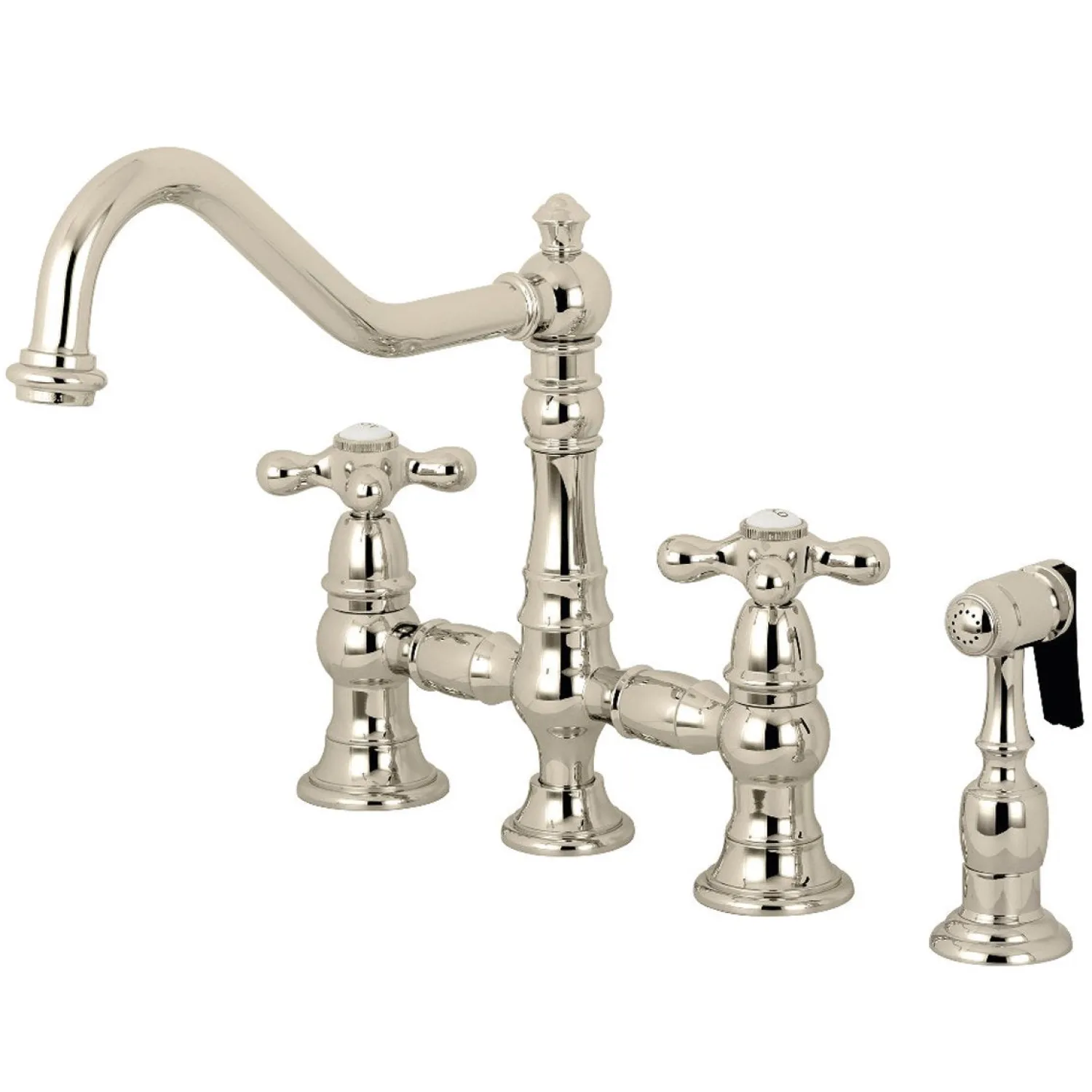 Hot Restoration 8" Bridge Kitchen Faucet with Sprayer Faucets With Side Spray|Bridge Faucets