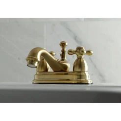 Restoration Cross-Handle 4-Inch Centerset Bathroom Faucet 4