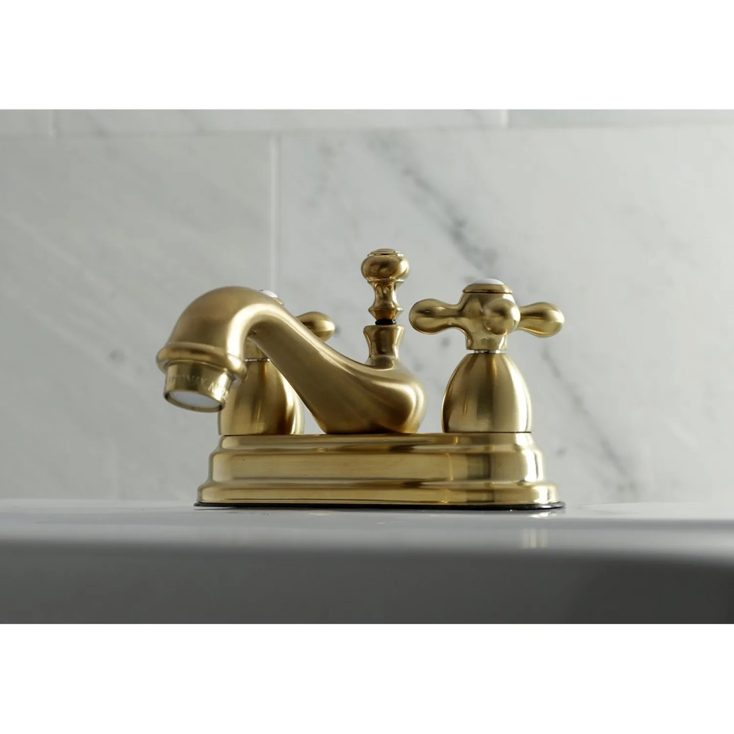 Restoration Cross-Handle 4-Inch Centerset Bathroom Faucet 4" Center Set