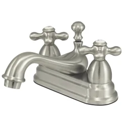 Restoration Cross-Handle 4-Inch Centerset Bathroom Faucet 4
