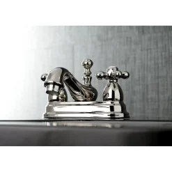 Restoration Cross-Handle 4-Inch Centerset Bathroom Faucet 4