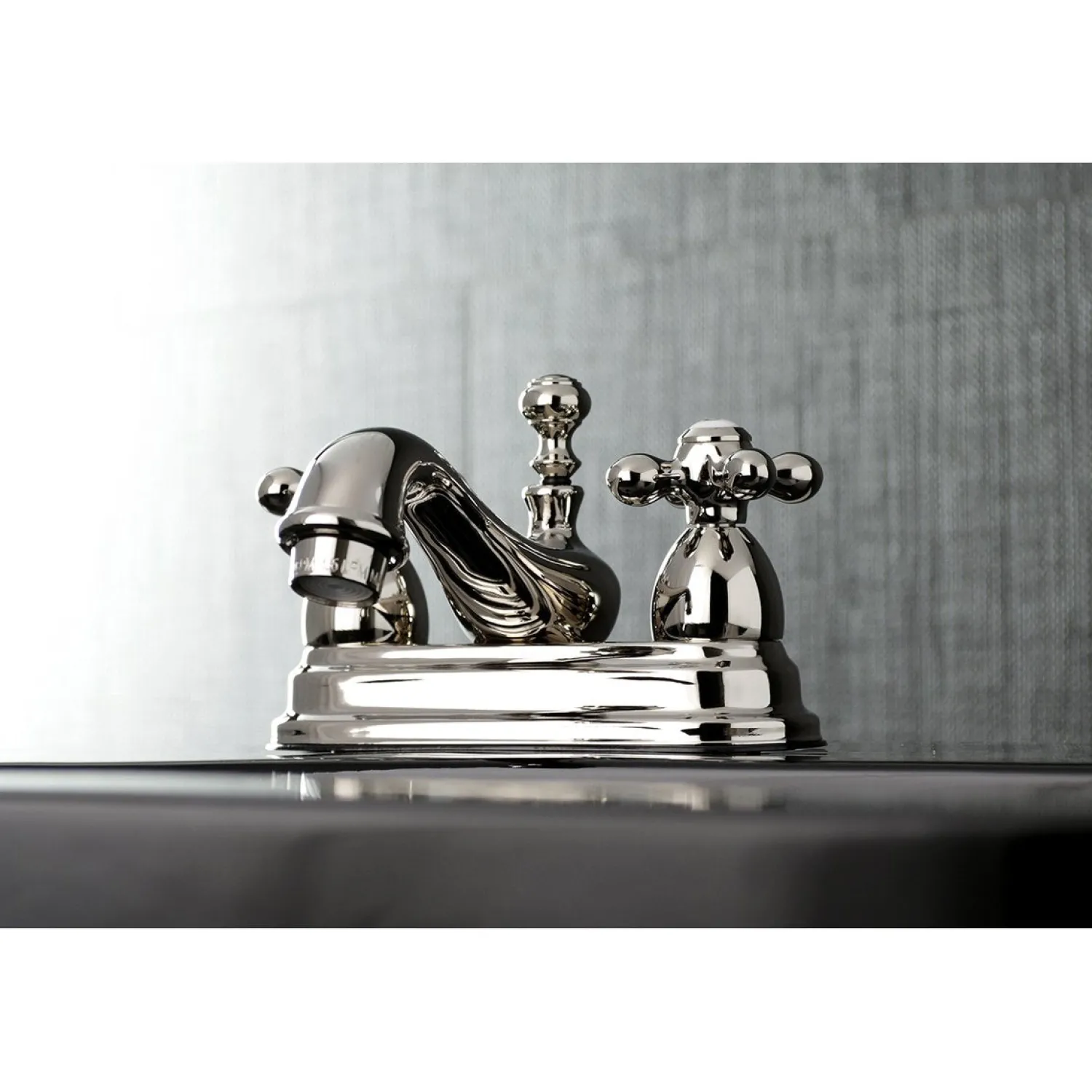 Restoration Cross-Handle 4-Inch Centerset Bathroom Faucet 4" Center Set