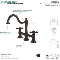 Discount Restoration Deck Mount Kitchen Bridge Faucet Bridge Faucets