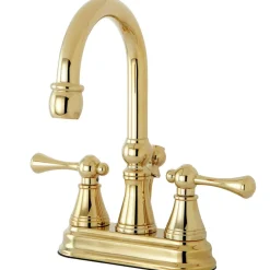 Discount Restoration Deck Mount 4-Inch Centerset Bathroom Faucet with Brass Pop-Up 4" Center Set