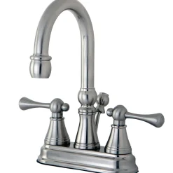 Discount Restoration Deck Mount 4-Inch Centerset Bathroom Faucet with Brass Pop-Up 4