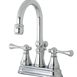 Discount Restoration Deck Mount 4-Inch Centerset Bathroom Faucet with Brass Pop-Up 4