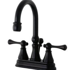 Discount Restoration Deck Mount 4-Inch Centerset Bathroom Faucet with Brass Pop-Up 4