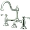 Restoration Deck Mount Bathroom Bridge Faucet 8" Widespread