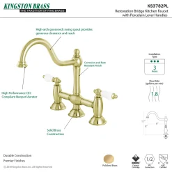 Online Restoration 2-Handle Kitchen Bridge Faucet Bridge Faucets