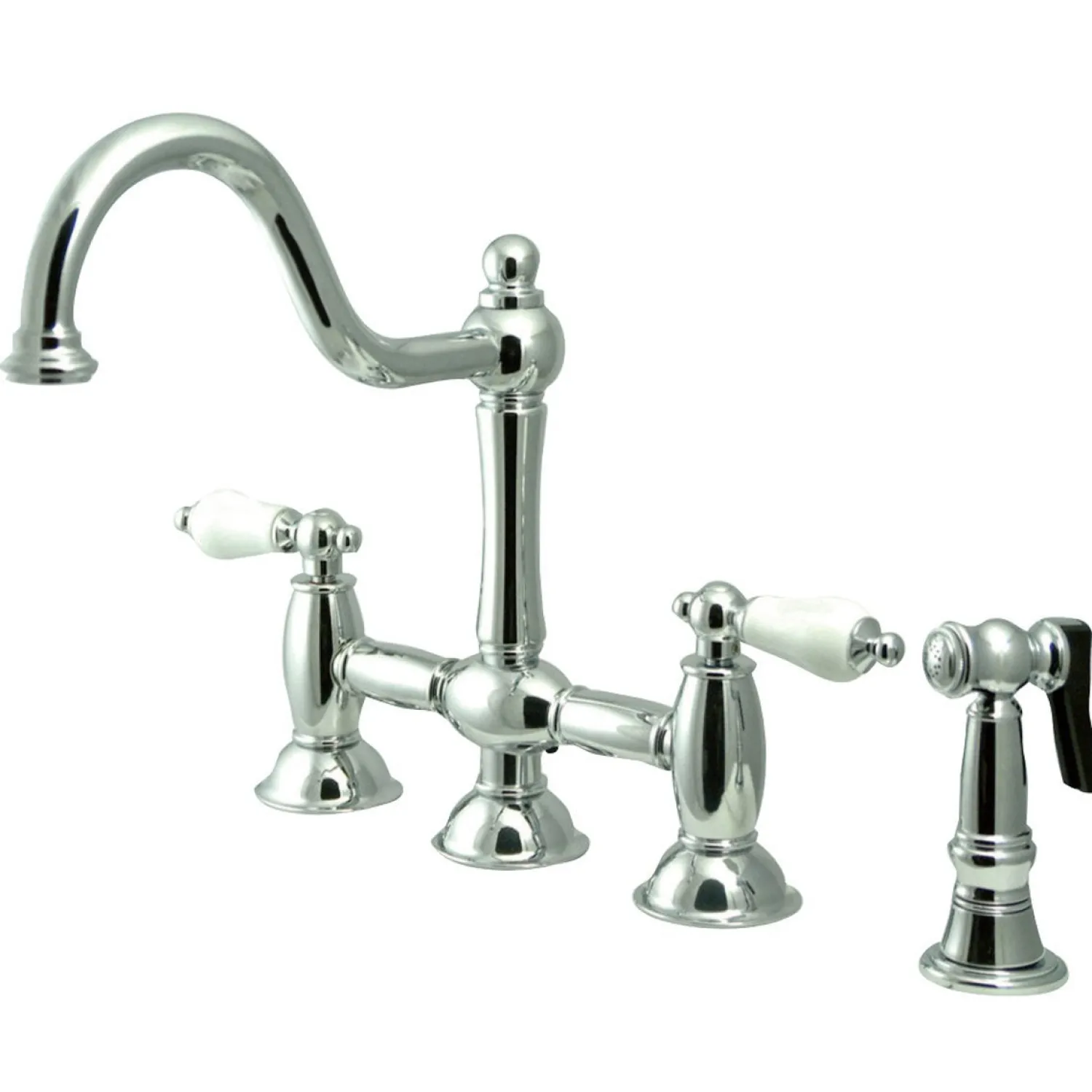 Best Restoration 2-Handle Kitchen Bridge Faucet with Brass Sprayer Bridge Faucets