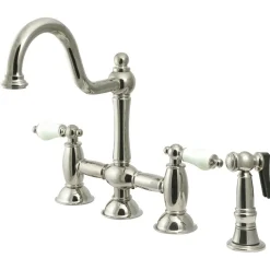 Best Restoration 2-Handle Kitchen Bridge Faucet with Brass Sprayer Bridge Faucets