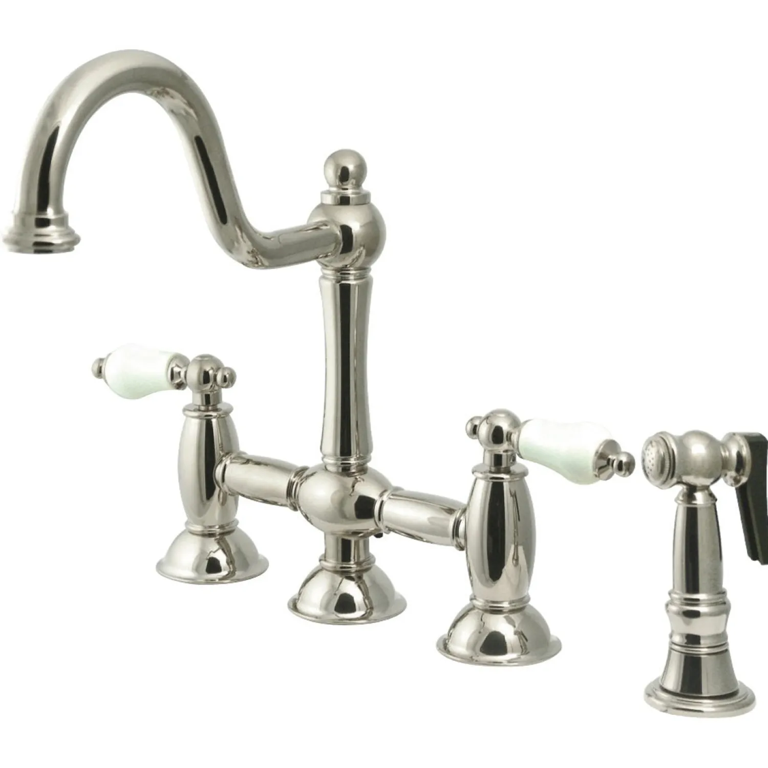 Best Restoration 2-Handle Kitchen Bridge Faucet with Brass Sprayer Bridge Faucets