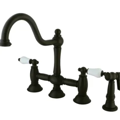Best Restoration 2-Handle Kitchen Bridge Faucet with Brass Sprayer Bridge Faucets