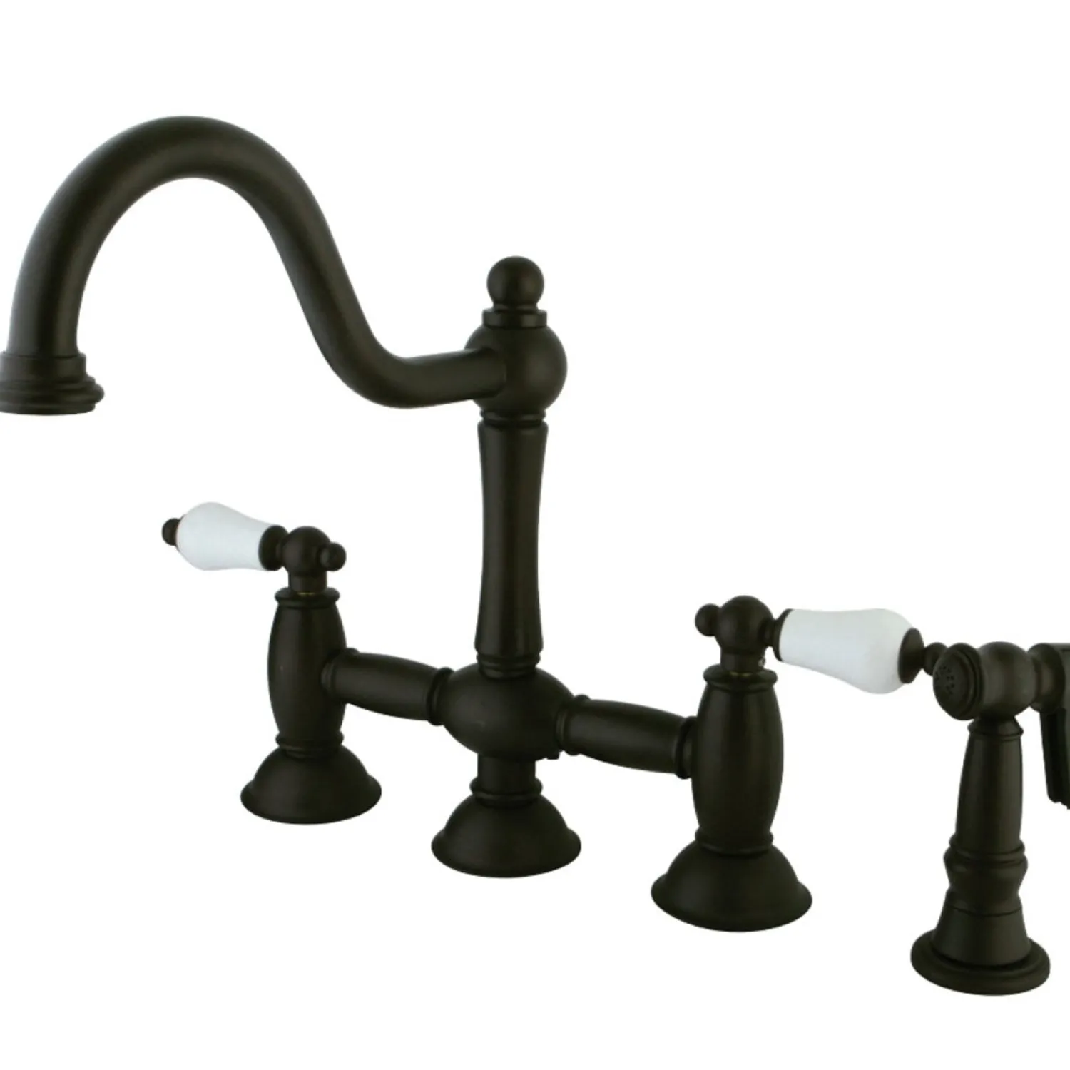 Best Restoration 2-Handle Kitchen Bridge Faucet with Brass Sprayer Bridge Faucets