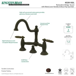Clearance Restoration 2-Handle Bathroom Bridge Faucet 8