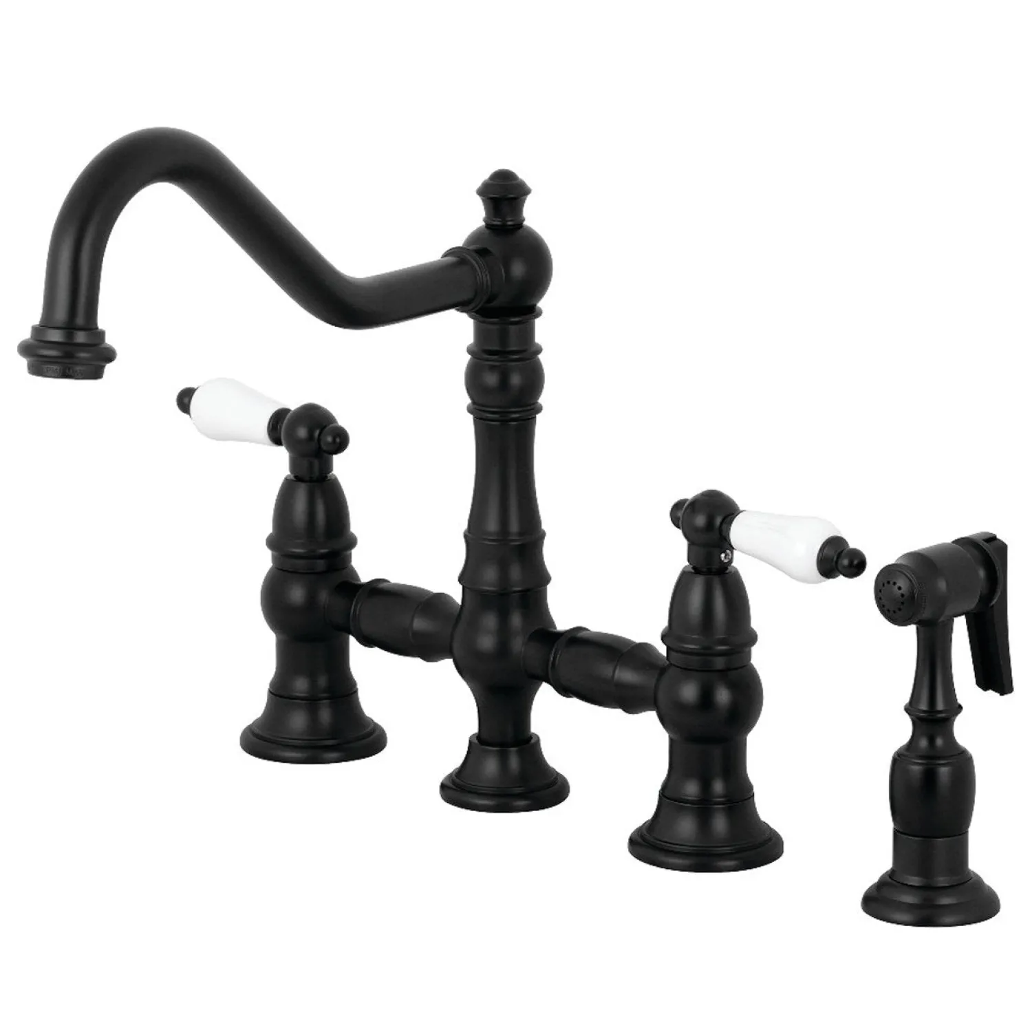 Discount Restoration 8-Inch Bridge Kitchen Faucet with Sprayer Faucets With Side Spray|Bridge Faucets