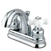 Outlet Restoration 4-Inch centerset Lavatory Faucet with Porcelain Cross Handles 4" Center Set