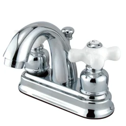 Outlet Restoration 4-Inch centerset Lavatory Faucet with Porcelain Cross Handles 4" Center Set