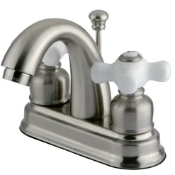 Outlet Restoration 4-Inch centerset Lavatory Faucet with Porcelain Cross Handles 4