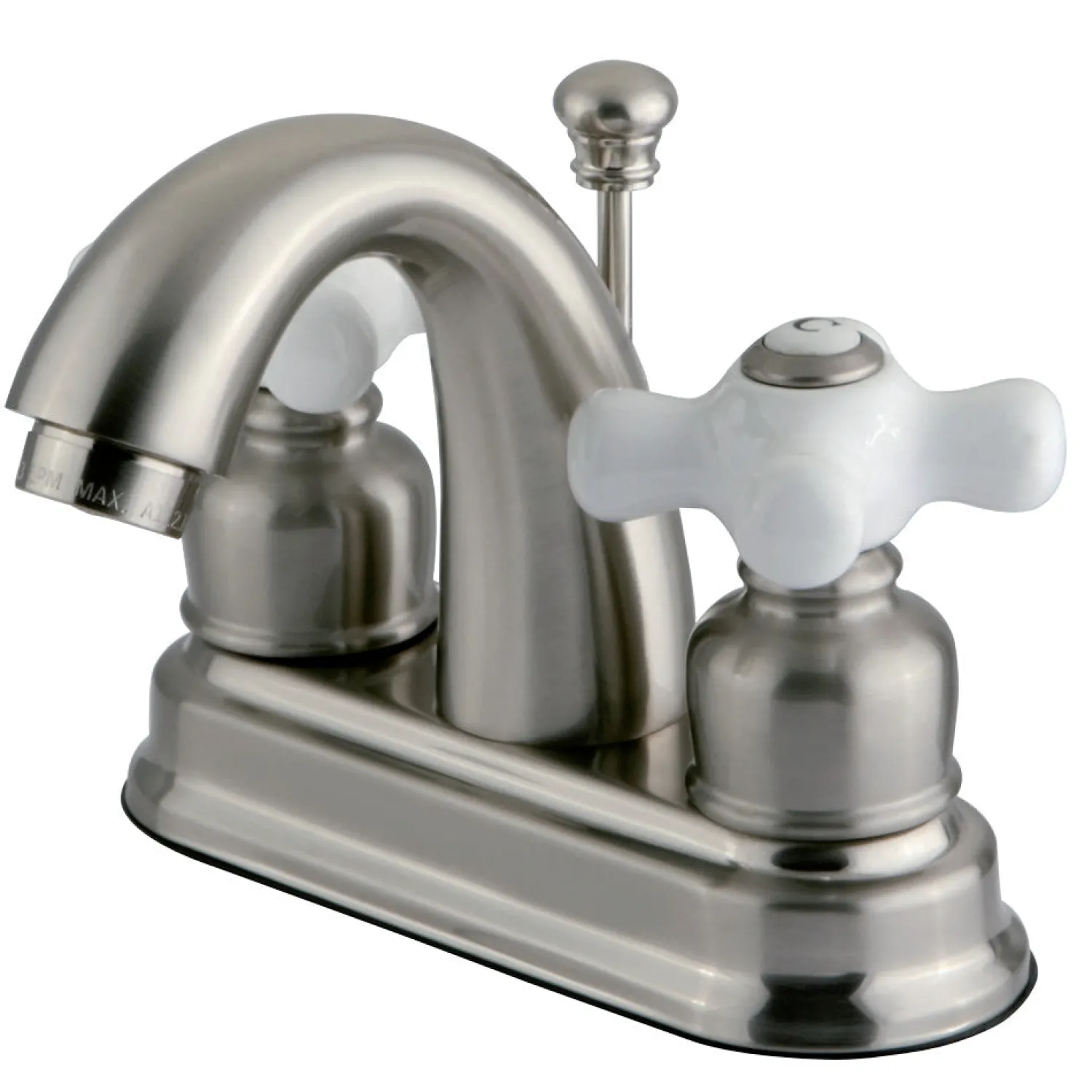 Outlet Restoration 4-Inch centerset Lavatory Faucet with Porcelain Cross Handles 4" Center Set