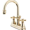 Outlet Restoration 4-Inch Centerset Bathroom Faucet with Brass Pop-Up 4" Center Set