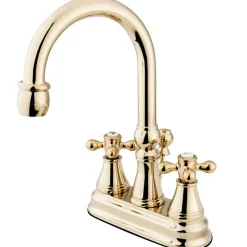 Outlet Restoration 4-Inch Centerset Bathroom Faucet with Brass Pop-Up 4" Center Set