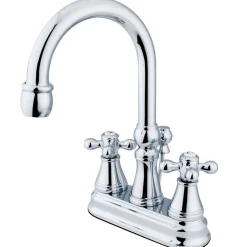 Outlet Restoration 4-Inch Centerset Bathroom Faucet with Brass Pop-Up 4" Center Set