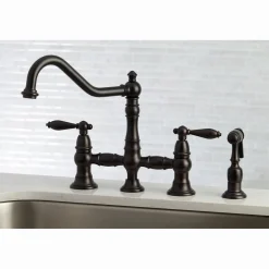 Online Restoration Kitchen Faucet with Side Sprayer Faucets With Side Spray|Bridge Faucets
