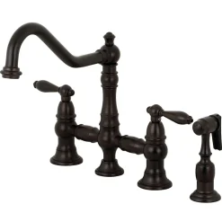 Online Restoration Kitchen Faucet with Side Sprayer Faucets With Side Spray|Bridge Faucets