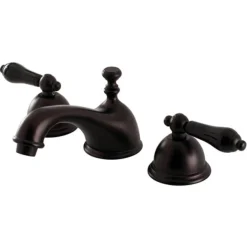 Online Restoration Onyx Widespread Lavatory Faucet with Black Porcelain Lever Handle 8