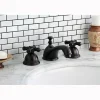 Clearance Restoration Onyx Widespread Lavatory Faucet with Black Porcelain Cross Handle 8" Widespread