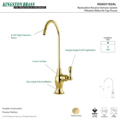 Best Restoration Reverse Osmosis System Filtration Water Air Gap Faucet Single Hole