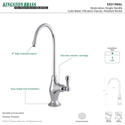 Hot Restoration Single-Handle Water Filtration Faucet Single Hole