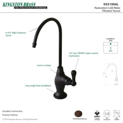 Hot Restoration Single-Handle Water Filtration Faucet Single Hole