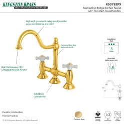 Restoration Two-Handle Kitchen Bridge Faucet Bridge Faucets
