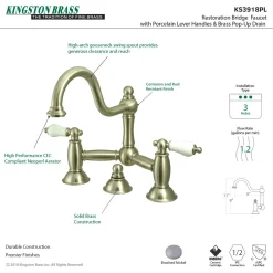 Best Restoration Two-Handle Bathroom Bridge Faucet 8" Widespread