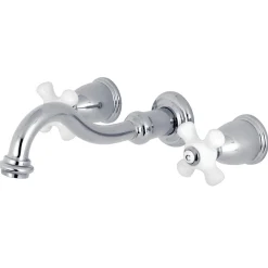 Sale Restoration Two Handles 3-Hole Wall Mount Roman Tub Faucet Tub Faucets