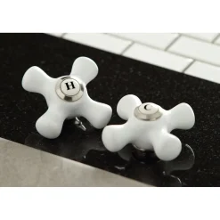 Sale Restoration Two Handles 3-Hole Wall Mount Roman Tub Faucet Tub Faucets