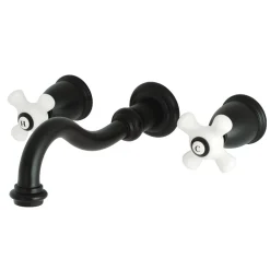 Sale Restoration Two Handles 3-Hole Wall Mount Roman Tub Faucet Tub Faucets