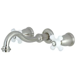 Sale Restoration Two Handles 3-Hole Wall Mount Roman Tub Faucet Tub Faucets