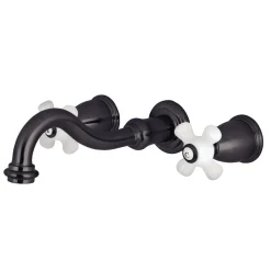Sale Restoration Two Handles 3-Hole Wall Mount Roman Tub Faucet Tub Faucets